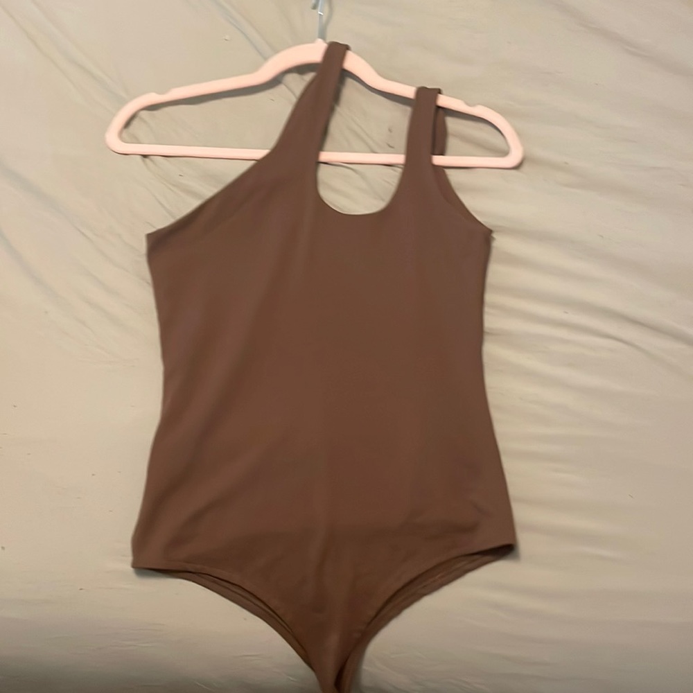 Brand new brown off shoulder onesie